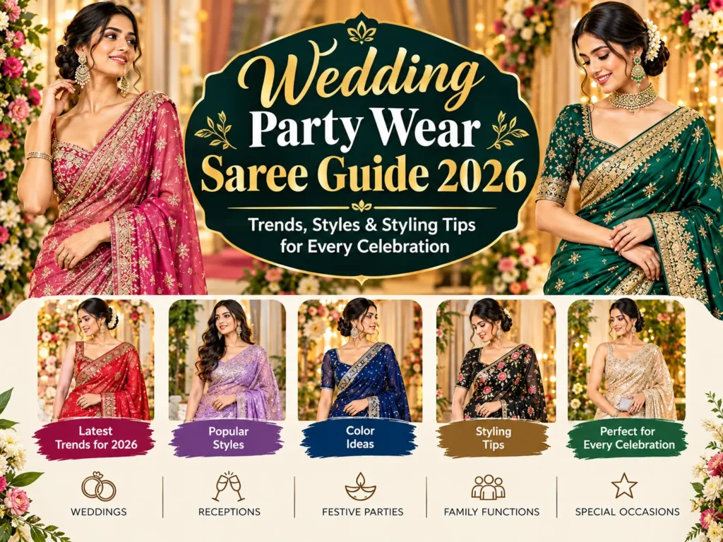 wedding party wear saree